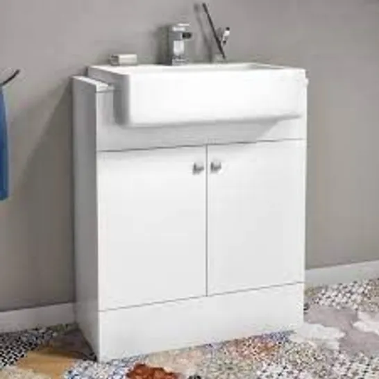 BOXED HARPER 667MM VANITY UNIT WHITE GLOSS