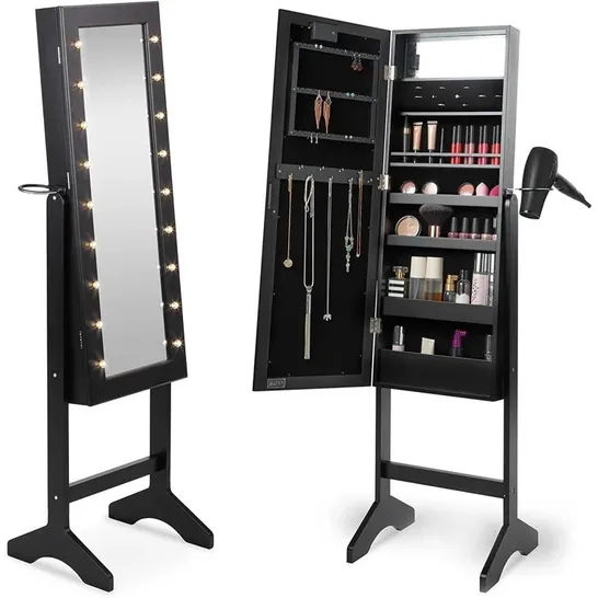 TAYLOR & BROWN WHITE MIRRORED LED MAKEUP JEWELLERY CABINET 