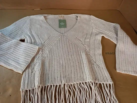 H&M KNITTED JUMPER IN IVORY - EUR S