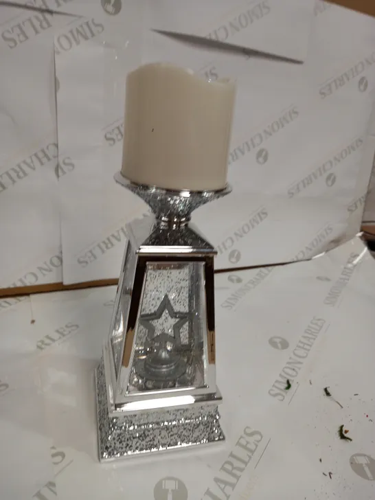 JM BY JULIEN MACDONALD FLAMELESS CANDLE HOLDER WITH SWIRLING GLITTER