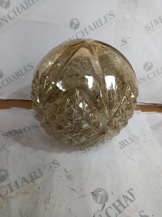 BOXED ALISON CORK ROTATING LIGHT GOLD CUT GLASS DECORATION