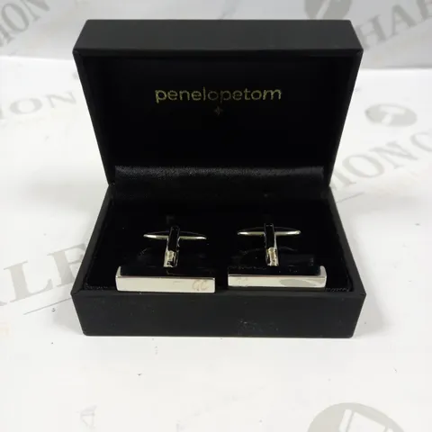 PENELOPETOM MENS SILVER EFFECT PERSONALISED 'GC' CUFF LINKS 