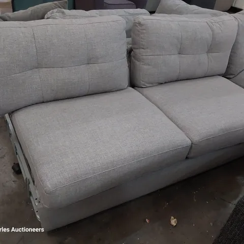 METAL ACTION SOFA BED CORNER SECTION GREY FABRIC 