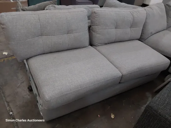 METAL ACTION SOFA BED CORNER SECTION GREY FABRIC 