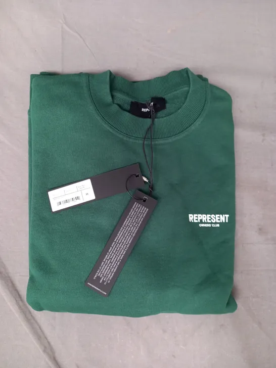 REPRESENT OWNERS CLUB SWEATER IN RACING GREEN SIZE MEDIUM