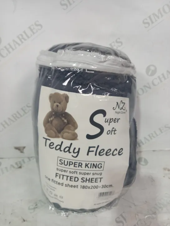 NIGHT ZONE SUPER SOFT TEDDY FLEECE SUPER KING FITTED SHEET