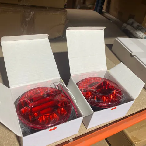 BRAND NEW BOXED PAIR OF 122mm STOP/TAIL LIGHTS WITH RED LENS 