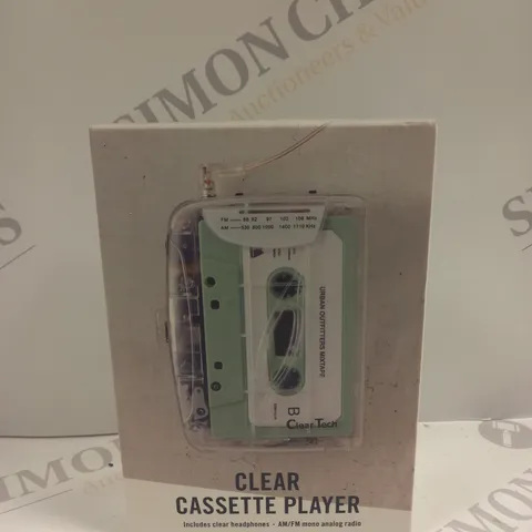 BOXED SEALED CLEAR TECH CLEAR CASSETTE PLAYER 