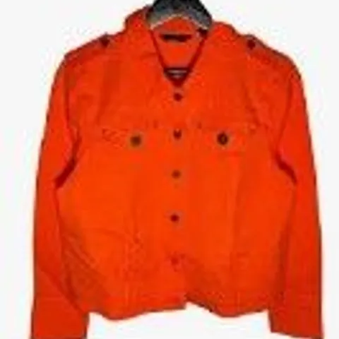 JM FASHION BY JULIEN MACDONALD MILITARY STYLE TWILL JACKET ORANGE SIZE 14