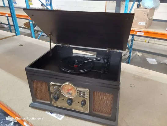 RETRO MUSIC CENTRE TURNTABLE,  RADIO, CASSETTE TAPE & CD PLAYERS