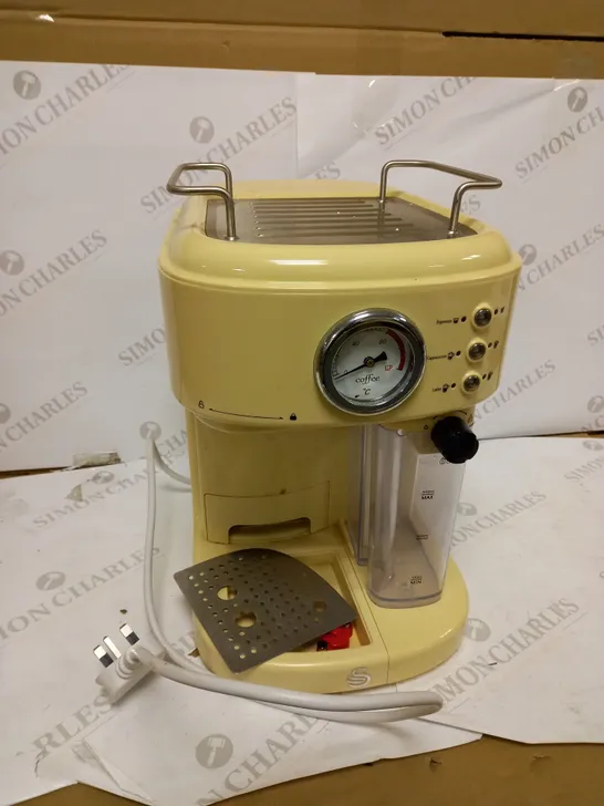 SWAN RETRO CREAM ESPRESSO COFFEE MACHINE 