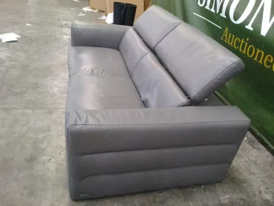 2 SEATER SOFA - GREY LEATHER