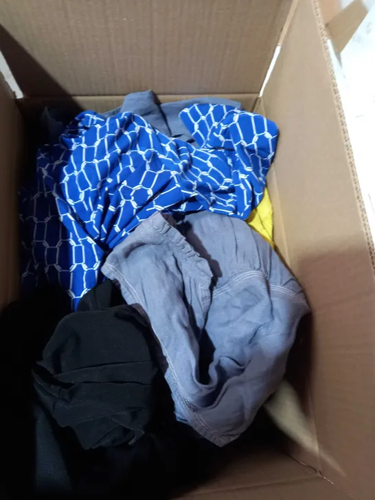 BOX OF APPROXIMATELY 10 ASSORTED CLOTHING ITEMS IN VARIOUS STYLES AND SIZES,TO ICLUDE RUTH LANGFORD,DU JOUR, ETC 