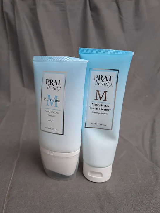 BOXED OF PRAI BEAUTY CRÈME CLEANSER , MENO SOOTHE SERUM 