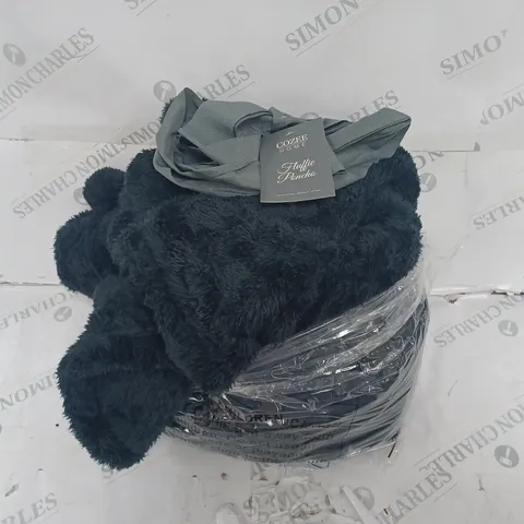 COZEE HOME FLUFFY PONCHO IN BLACK