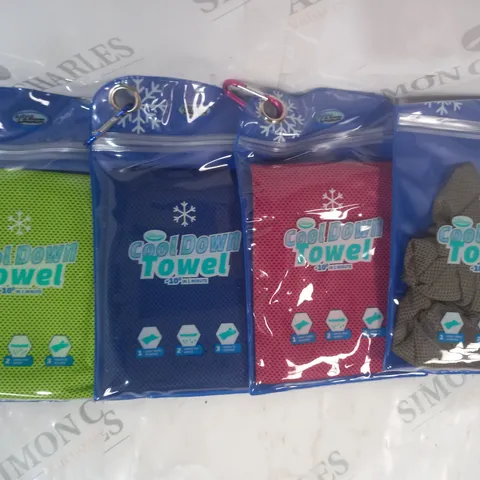 BOXED AQUA LASER SET OF 4 COOL DOWN TOWELS