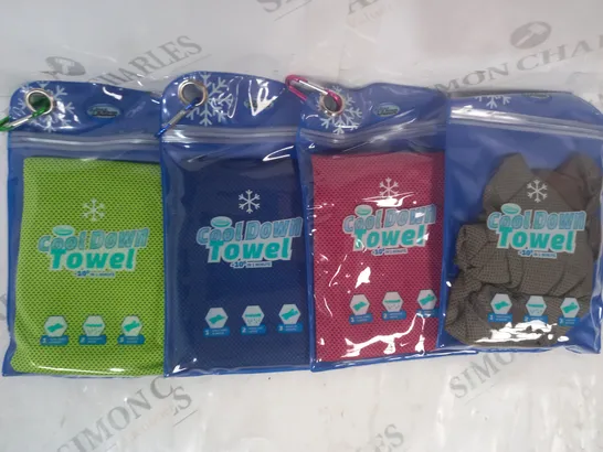 BOXED AQUA LASER SET OF 4 COOL DOWN TOWELS