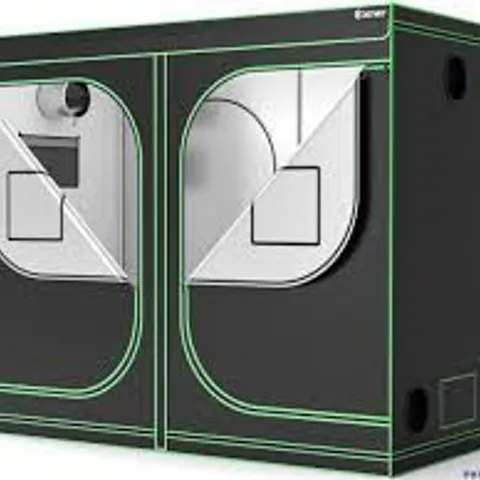 BOXED COSTWAY 4X8 GROW TENT, 96''X48''X80'' HIGH REFLECTIVE MYLAR W/OBSERVATION WINDOW BLACK