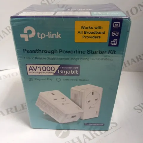 BOXED TP-LINK PASSTHROUGH POWERLINE STARTER KIT