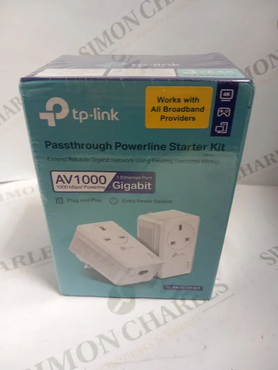 BOXED TP-LINK PASSTHROUGH POWERLINE STARTER KIT