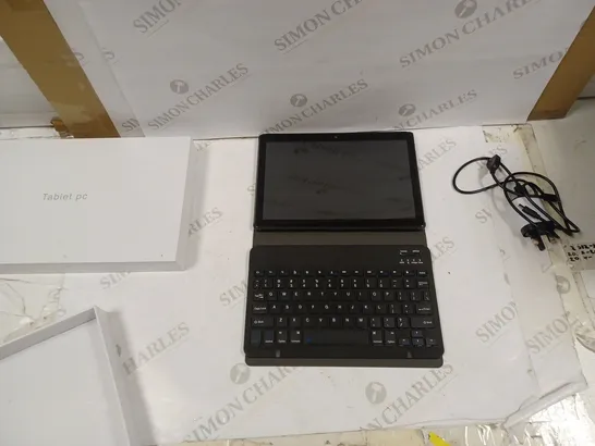 BLACK TABLET WITH KEYBOARD CASE AND CHARGER 