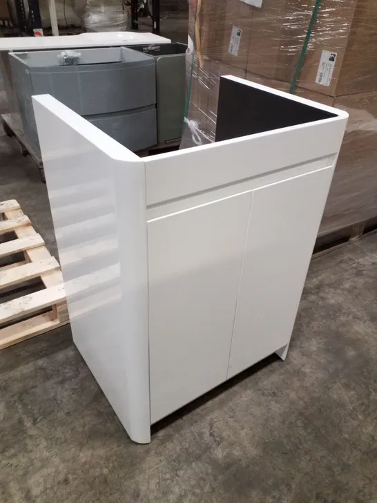 BRAND NEW CURVED GLOSS WHITE VANITY UNIT - 590×450×800MM