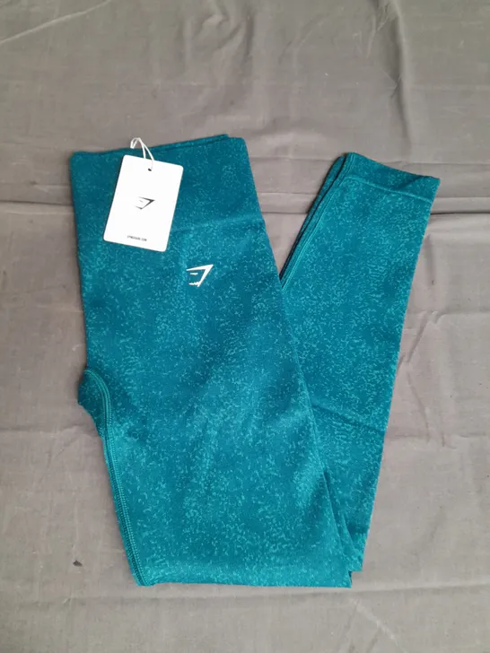 GYMSHARK ADAPT FLECK SEAMLESS LEGGINGS IN TEAL SIZE M