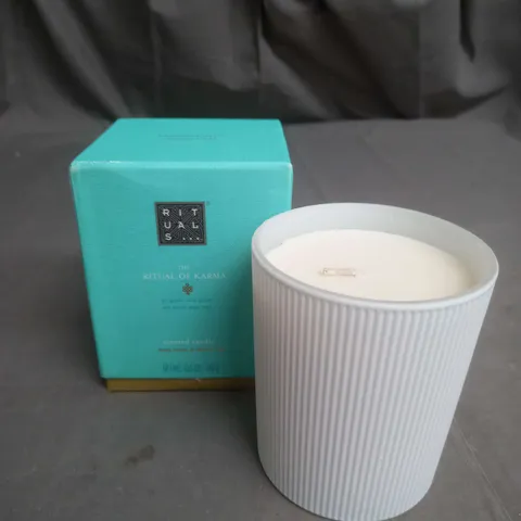 BOXED THE RITUAL OF KARMA SCENTED CANDLE IN HOLY LOTUS & WHITE TEA 290G