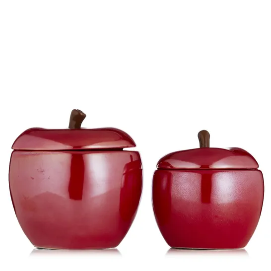 OUTLET SLATKIN & CO. CERAMIC MEDIUM AND LARGE APPLES