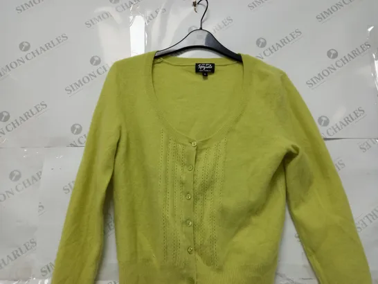 PER UNA CASHMERE CARDIGAN IN LIME - SIZE 12