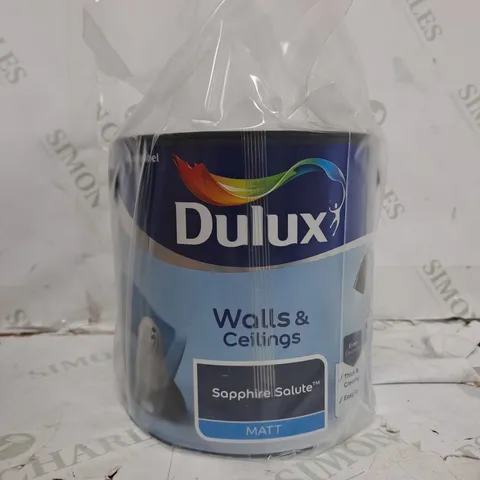 DULUX WALLS & CEILINGS SAPPHIRE SALUTE MATT EMULSION PAINT, 2.5L - COLLECTION ONLY 