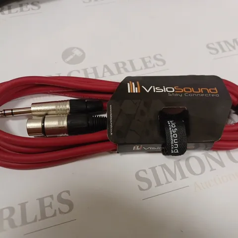 VISIOSOUND 3m HIGH PERFORMANCE FEMALE XLR TO 6.35mm SINAL/AUDIO PATCH CABLE VSD162L0300RD