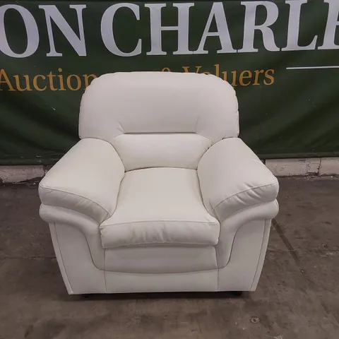 BRAND NEW DESIGNER ANDERSON IVORY ARMCHAIR (1 BOX)