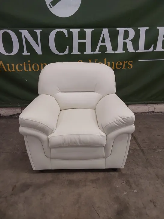 BRAND NEW DESIGNER ANDERSON IVORY ARMCHAIR (1 BOX)