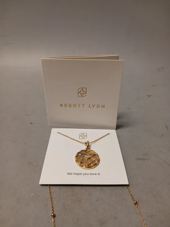 BOXED ABBOTTLYON ARCHER GOLDEN NECKLACE 