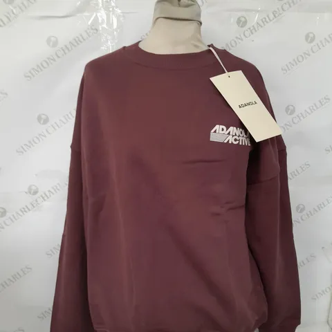 ADANOLA RETRO SPORT OVERSIZED SWEATSHIRT BURGUNDY