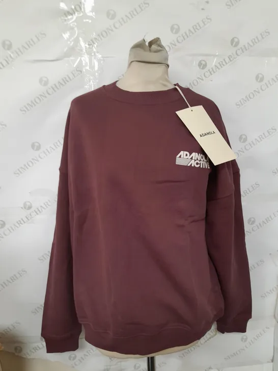 ADANOLA RETRO SPORT OVERSIZED SWEATSHIRT BURGUNDY