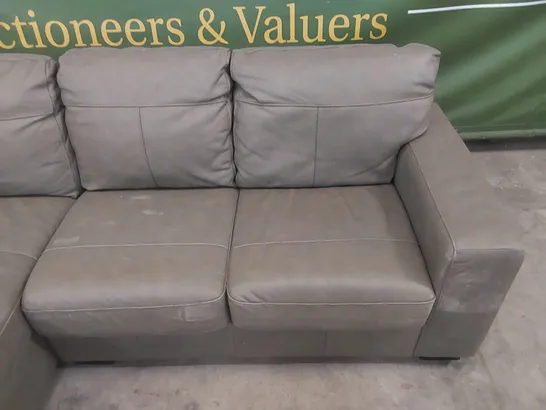 DESIGNER LEATHER UPHOLSTERED CHAISE CORNER SOFA