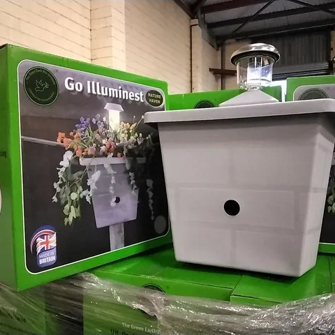 PALLET OF APPROXIMATELY 34 BOXED GO ILLUMINEST SOLAR LIT PLANTER 