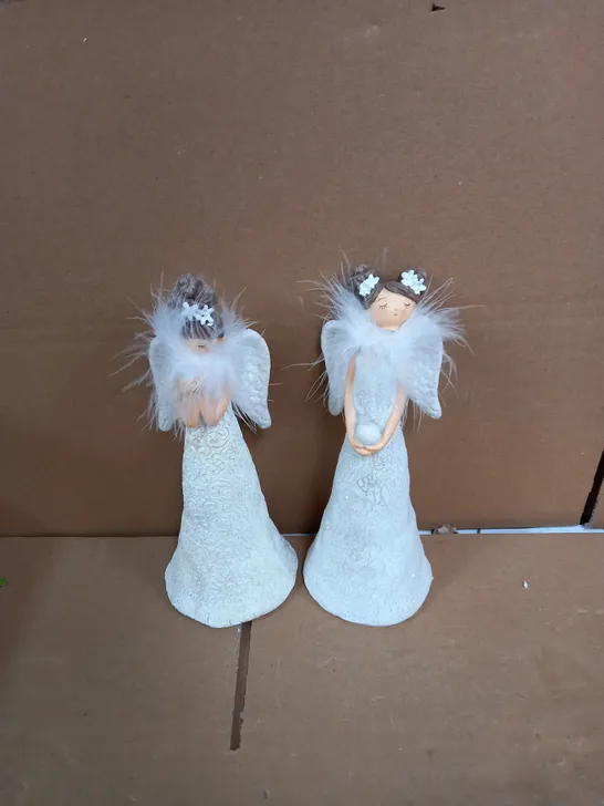 SET OF 2 WHITE STANDING ANGELS RRP £79.98