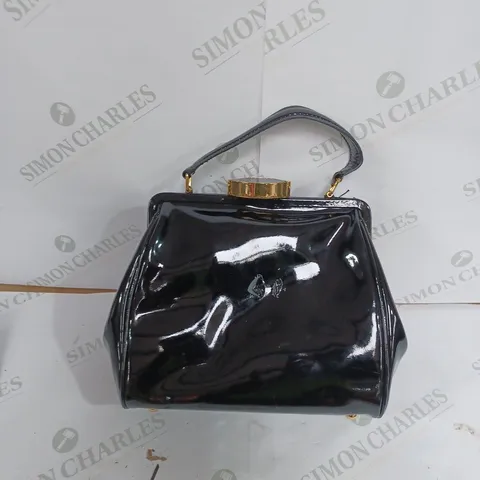 LULU GUINNESS GLOSS BLACK BAG 