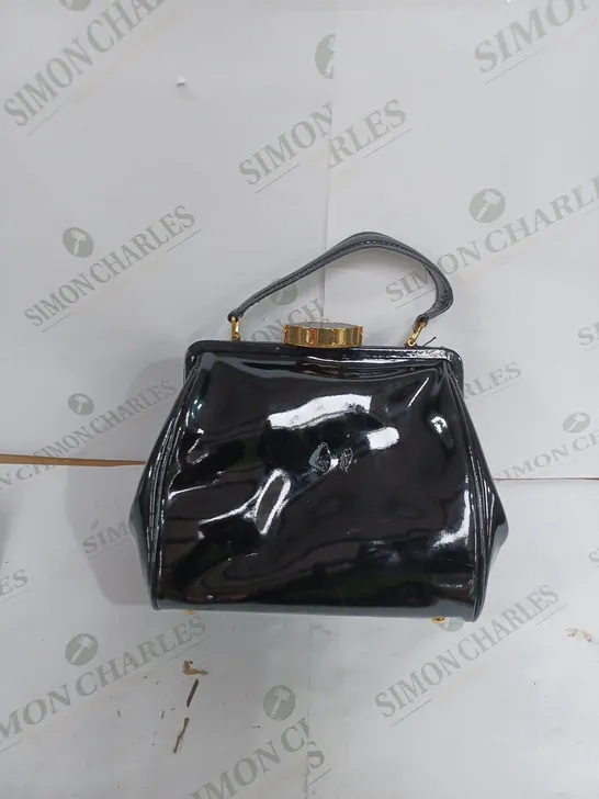 LULU GUINNESS GLOSS BLACK BAG 