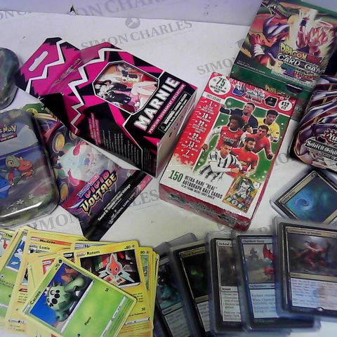 LOT OF A LARGE QUANTITY OF ASSORTED COLLECTABLE CARDS, TO INCLUDE POKEMON, YU-GI-OH, MAGIC THE GATHERING, ETC