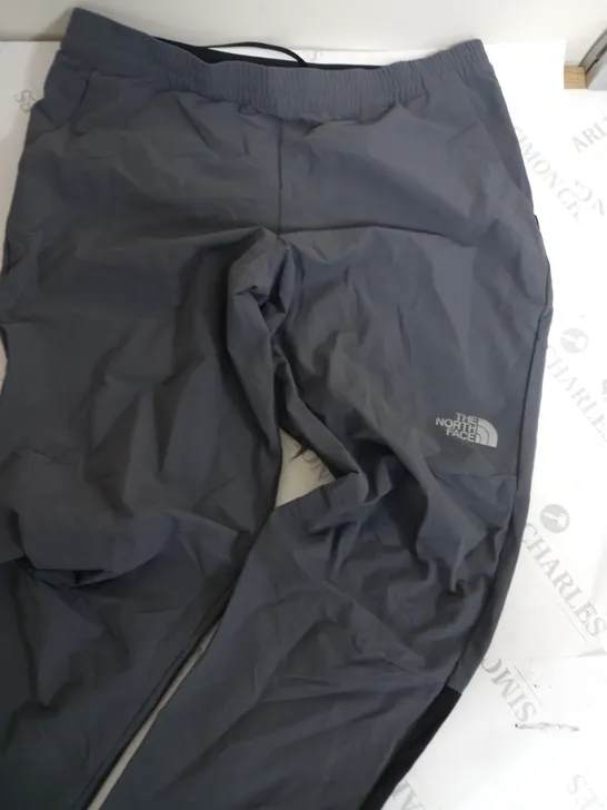 NORTH FACE GREY/BLACK TRACK BOTTOMS-MEDIUM