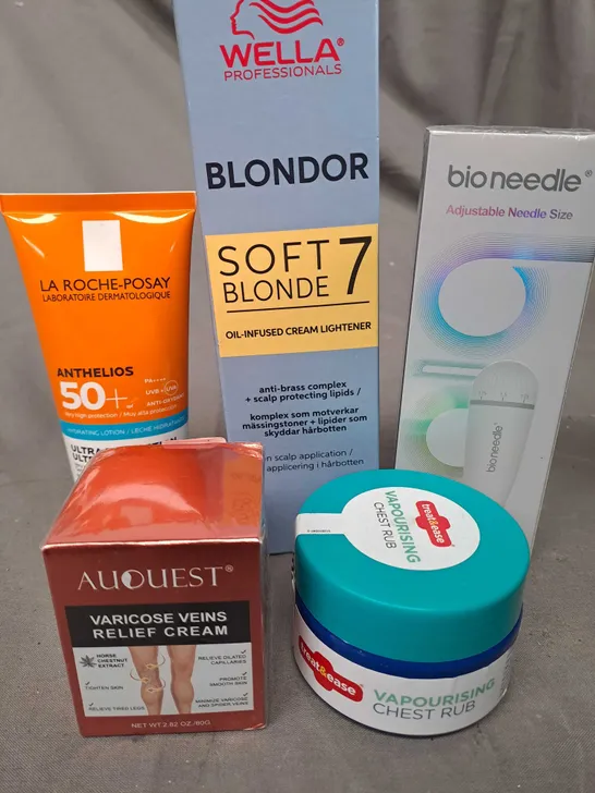 APPROXIMATELY 20 ASSORTED COSMETIC PRODUCTS TO INCLUDE RIMMEL FOUNDATION AND AU QUEST VARICOSE VEINS CREAM