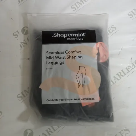 SEALED SHAPERMINT SEAMLESS COMFORT MID-WAIST SHAPING LEGGINGS IN BLACK - 3XL