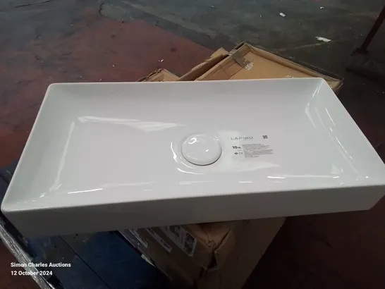 BOXED LAPINO CERAMIC 750MM STANCE COUNTERTOP BASIN -WHITE-