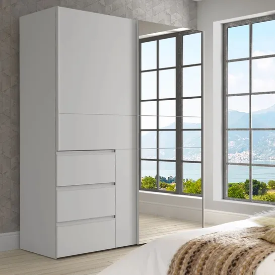 BOXED KAVALLI 2 DOOR MANUFACTURED WOOD WARDROBE WHITE (3 BOXES)