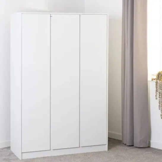 BOXEC BRAUNSTIEN 3 DOOR WARDROBE - WHITE (3 BOXES)