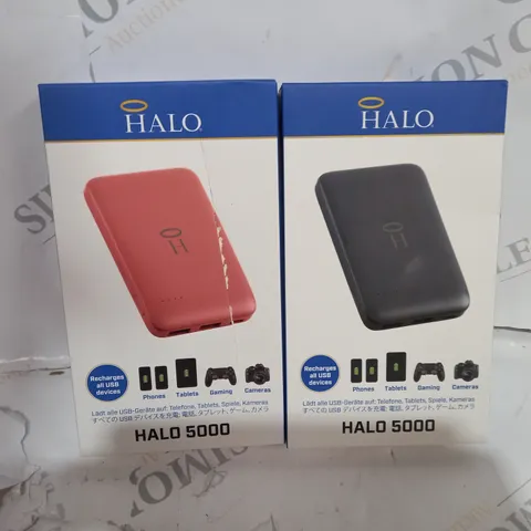 PAIR OF HALO 5000 MAH PORTABLE CHARGERS